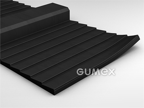 Treppe zur Rampe von Transportwagen, Breite 1660mm, Länge 1480mm, 65°ShA, SBR, -25°C/+70°C, schwarz, 